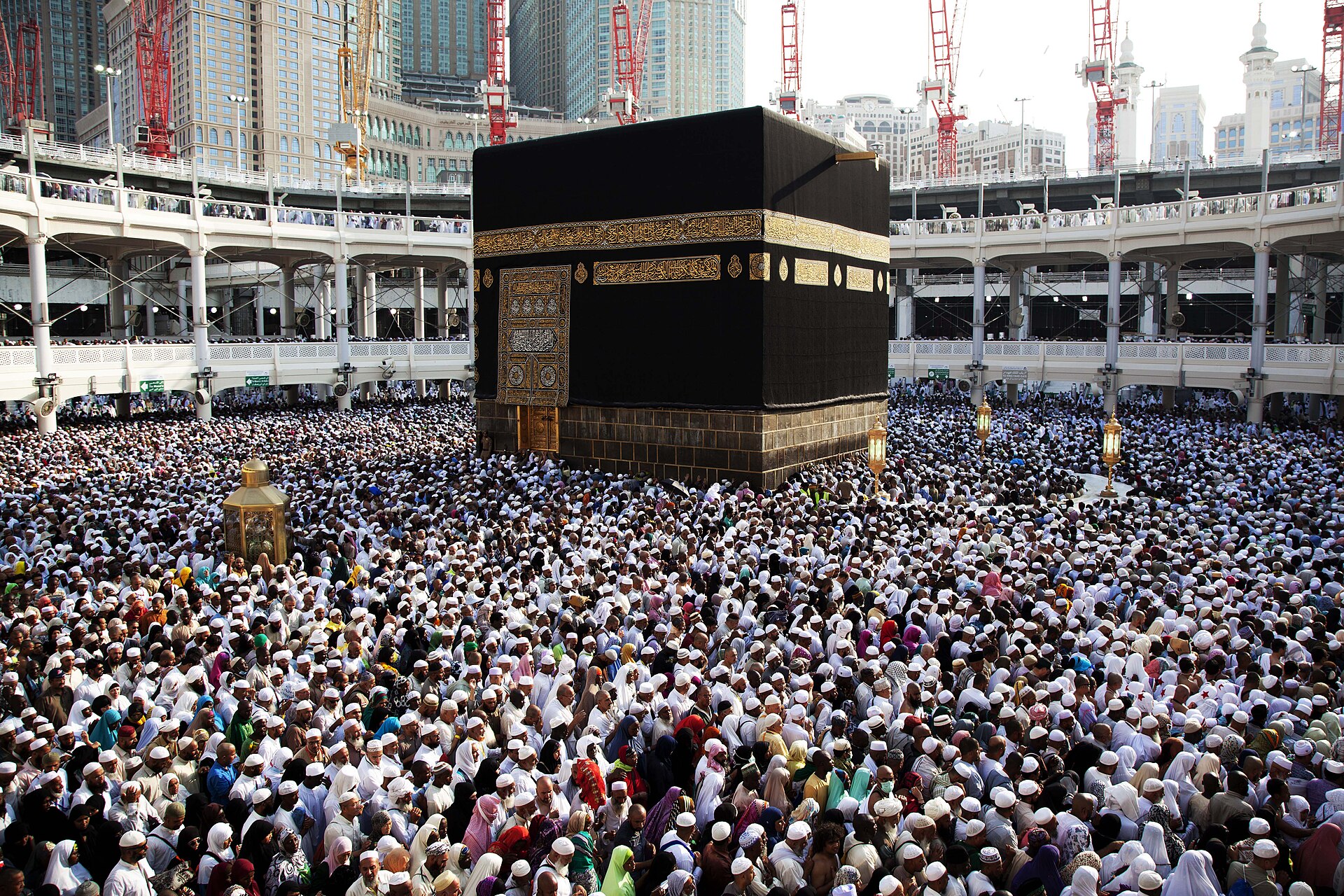 The Kaaba in the courtyard of Masjid al-Haram, Makkah
