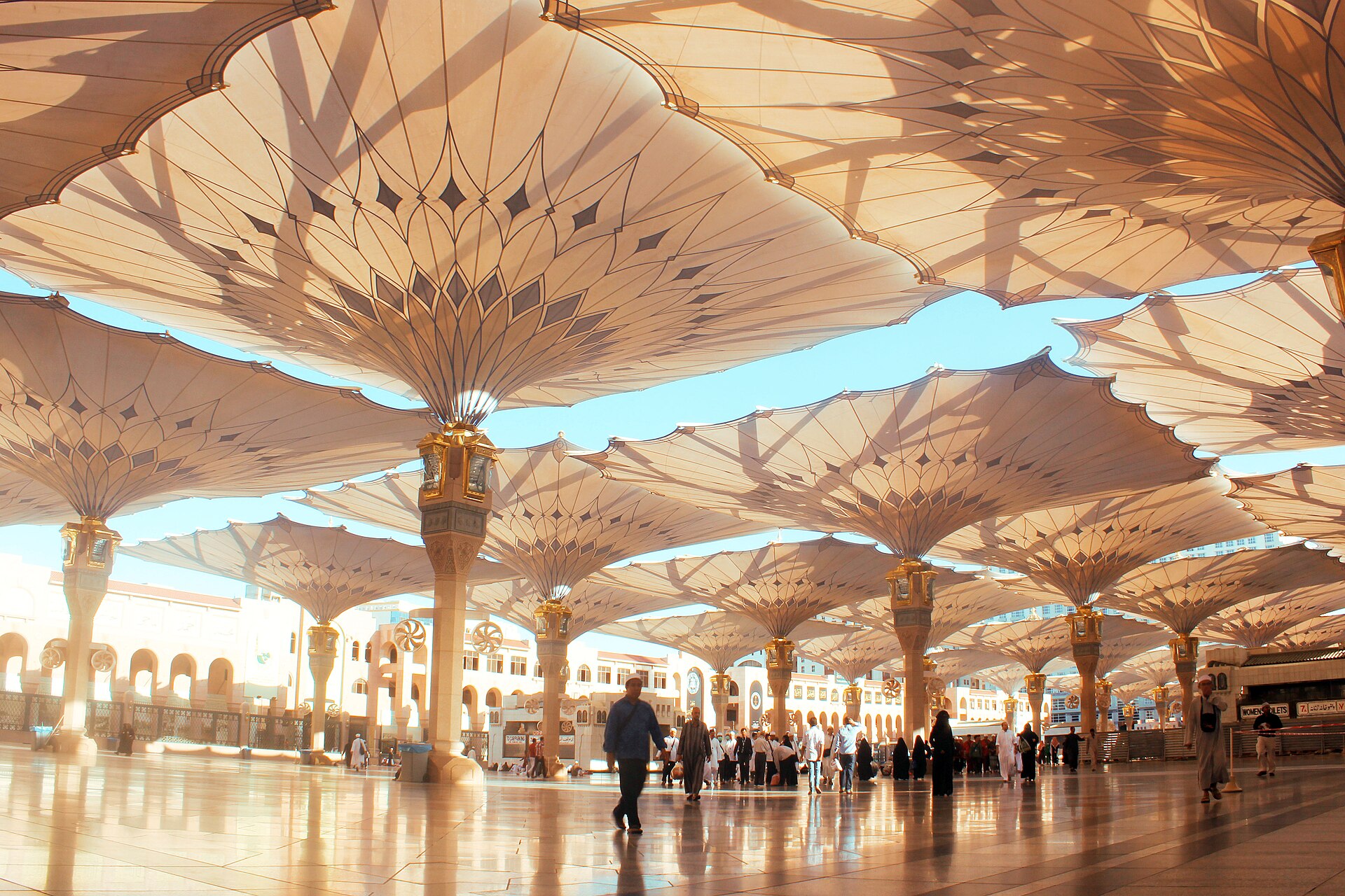 Courtyard umbrellas at Masjid an-Nabawi in Madinah